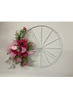 My New Favorite Thing 846 White/Silver Bicycle Wreath with Pink Bird