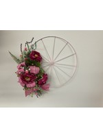 My New Favorite Thing Wreath Bicycle Pink Flowers and Pink Plaid Ribbon