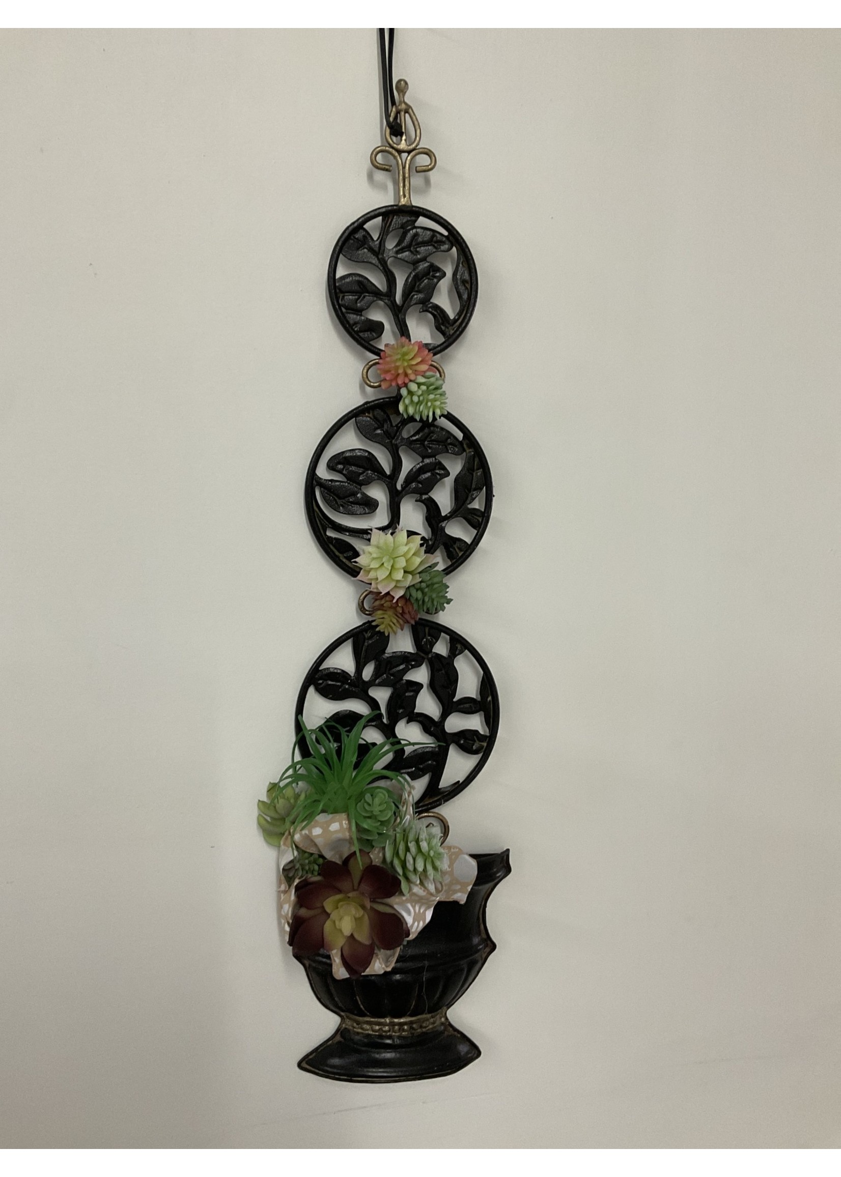 My New Favorite Thing Wall Hanging Black Metal Decor w/Succulents
