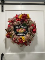 My New Favorite Thing 1340 Wreath Mesh 24 in-Farm Fresh Apple w/Tan Red and Green Checked Ribbon