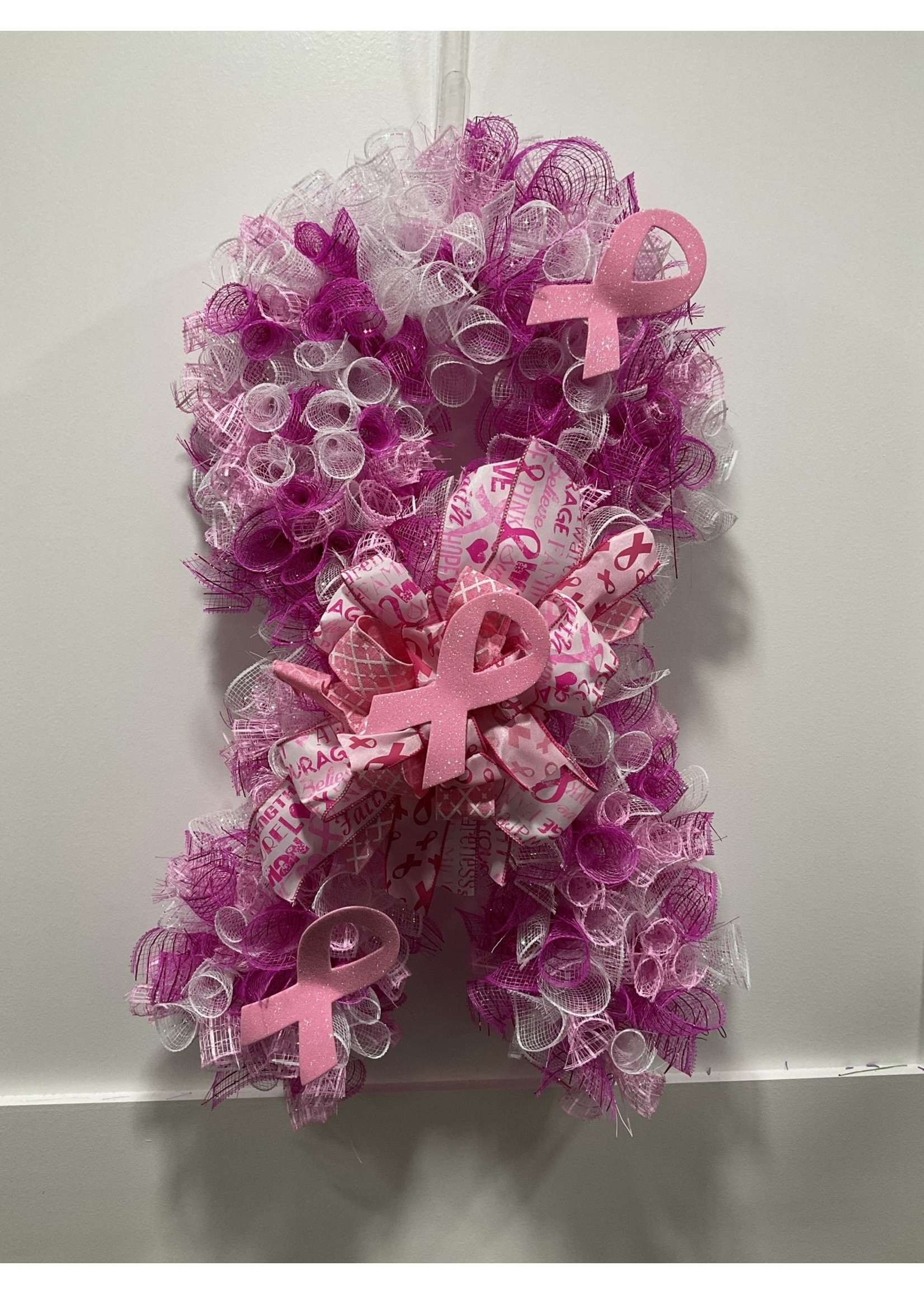 My New Favorite Thing Wreath Mesh Support 23 in-Pink and White w/Support and Pink Support Ribbon