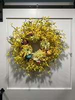 My New Favorite Thing 251 Wreath Grapevine 26 in-Yellow w/Yellow Flowers and Easter Eggs