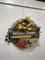 My New Favorite Thing Wreath Crayon "School Days" w/ Bus, Apple