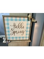 My New Favorite Thing Sign 12x12-"Hello Spring" w/Butterflies in Corners