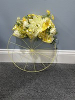 My New Favorite Thing Wreath Bicycle 18 in-Yellow w/Yellow Roses and Yellow Polka Dot Ribbon