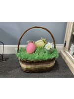 My New Favorite Thing Centerpiece Easter Basket w/3 Large Eggs in Grass