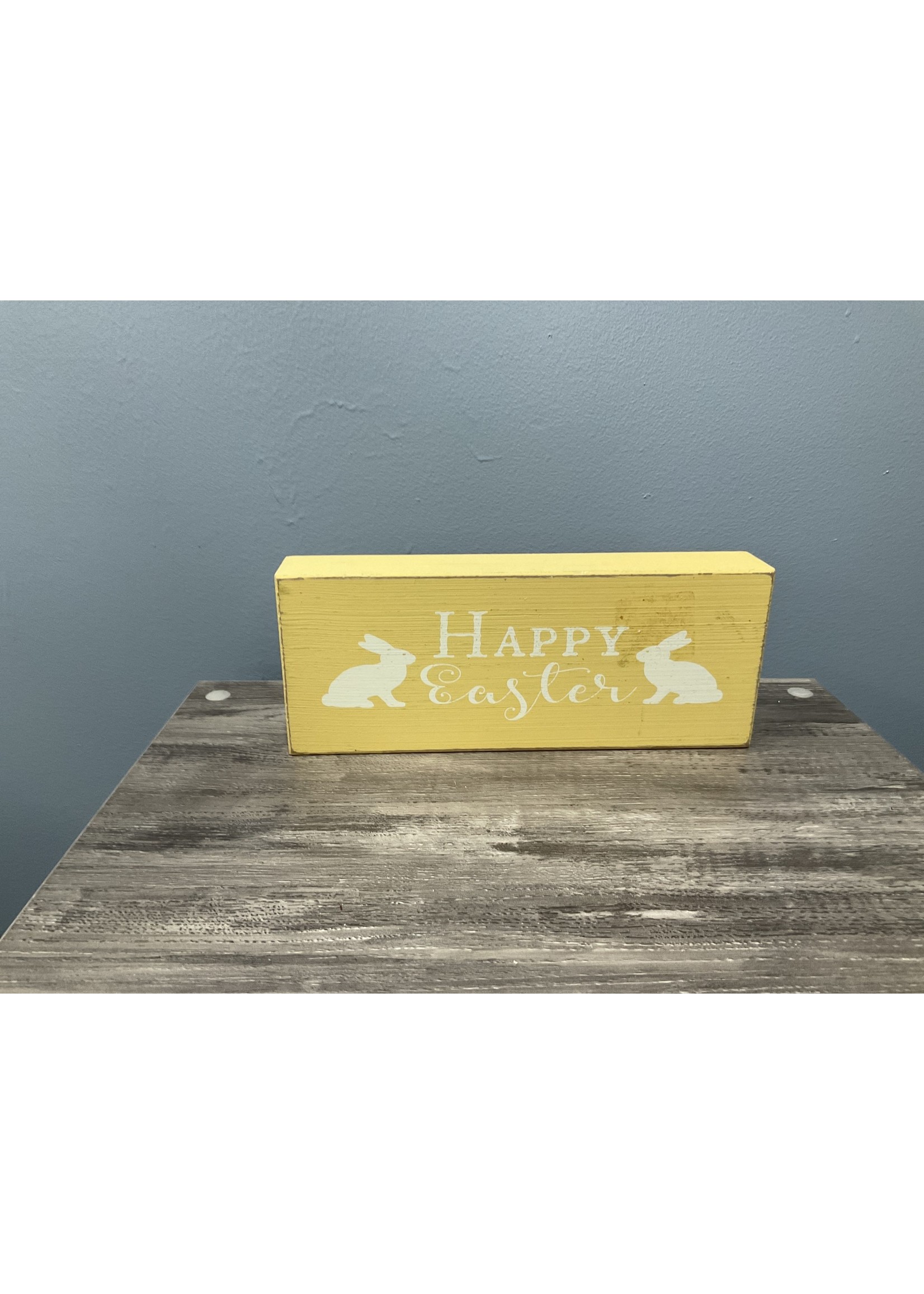 My New Favorite Thing 476 Sign 10x4-Yellow "Happy Easter" w/2 White Bunnies