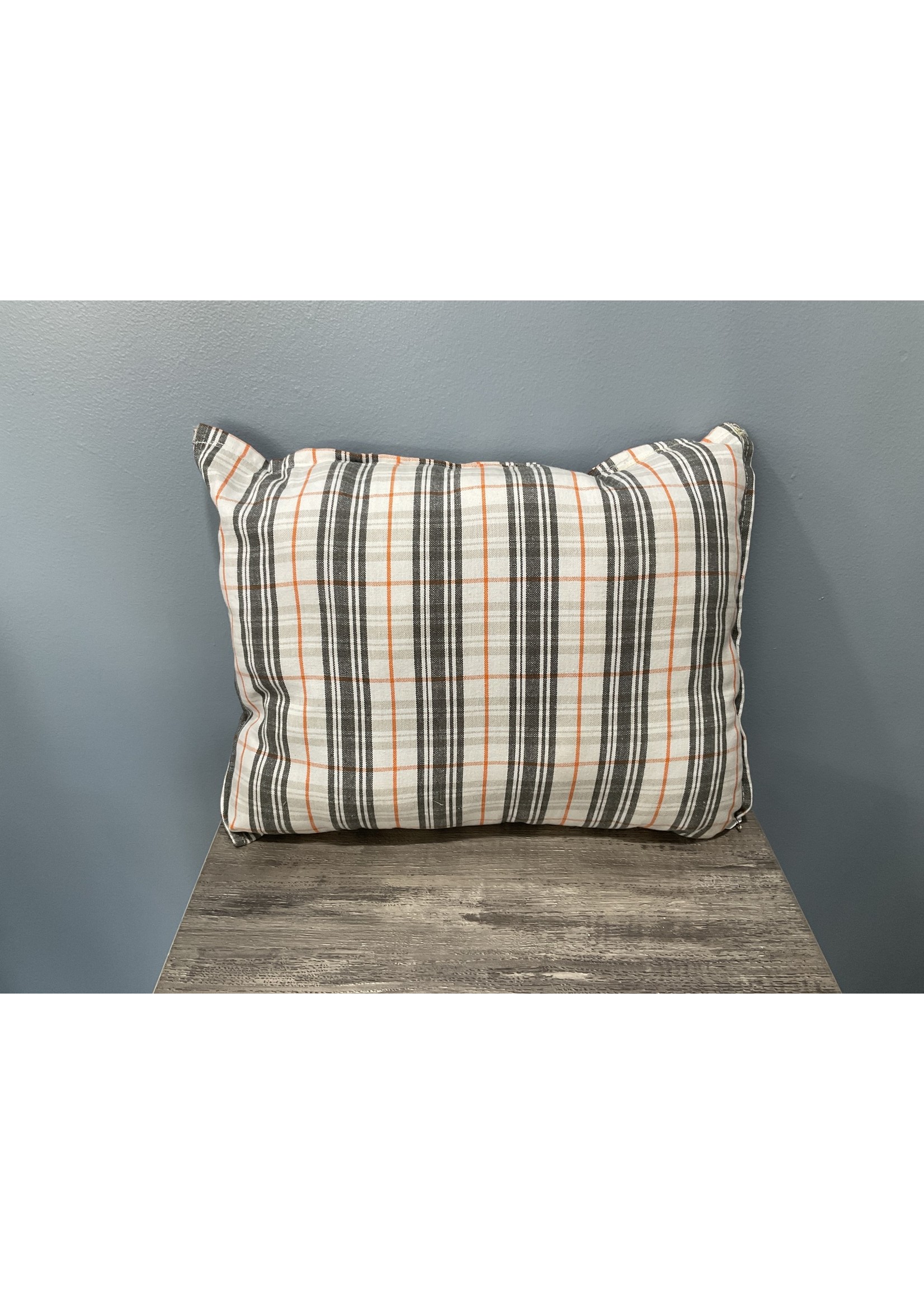 My New Favorite Thing Pillow 16.5x12 Black and Orange Plaid