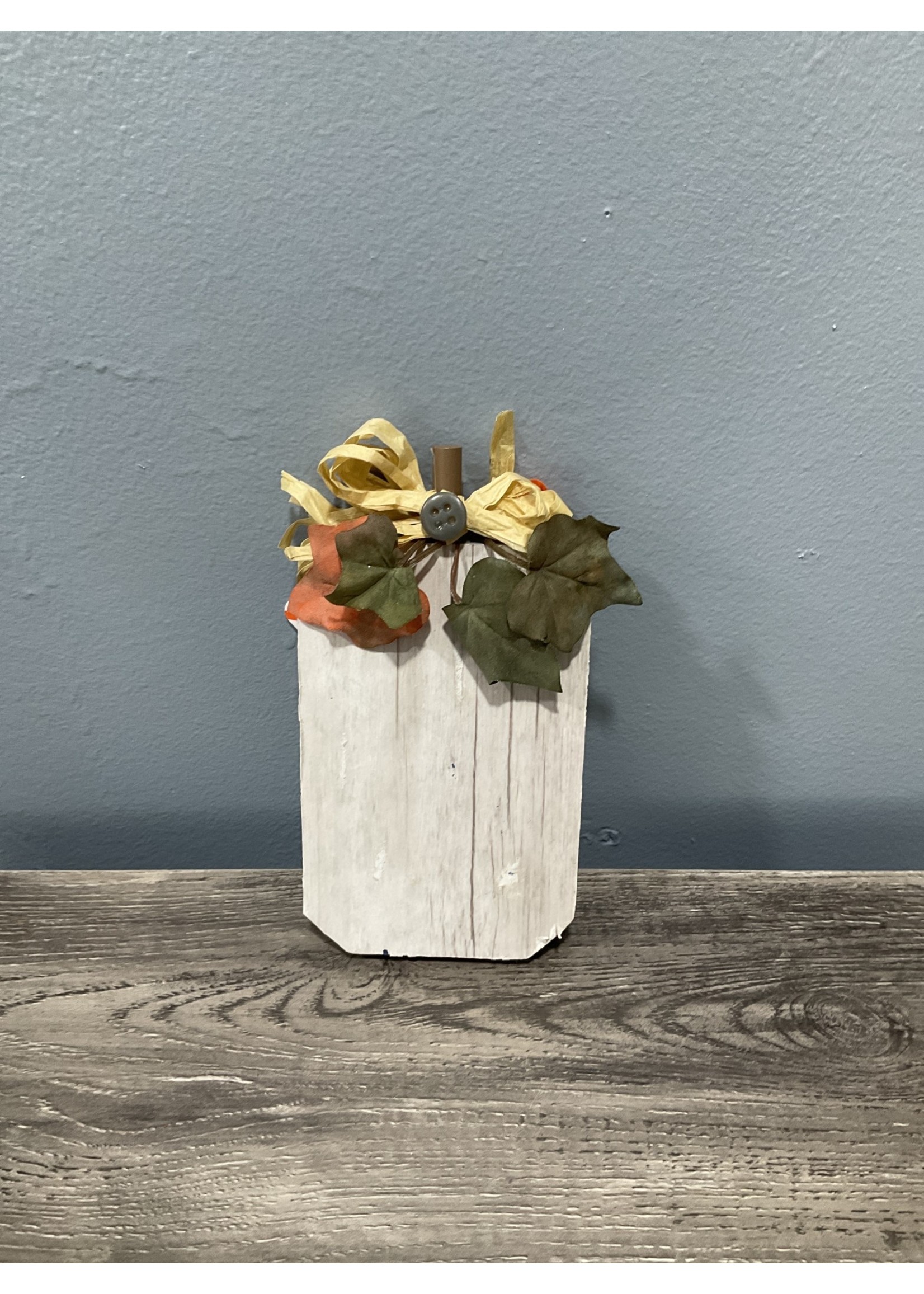 My New Favorite Thing 1865 Wooden Pumpkin 3.5x6.5-Weathered Grey w/Grey Button