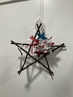 My New Favorite Thing 851 Stick Star Frame 12 in-Red White Blue Stars w/Red Star Ribbon