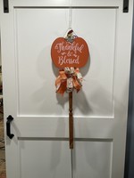 My New Favorite Thing 1451 Stake Sign 36 in-Orange "Thankful & Blessed" w/Thanksgiving Ribbon