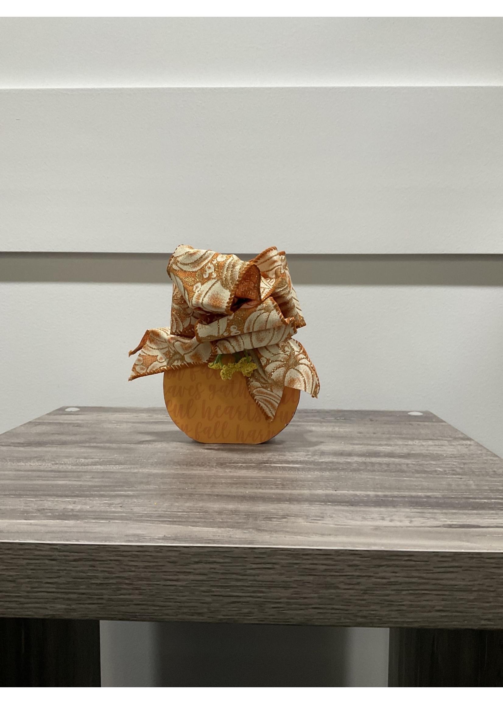 My New Favorite Thing 1370 Wooden Pumpkin Photo Holder 5x6-Orange w/Glitter Pumpkin Ribbon