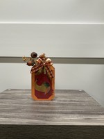 My New Favorite Thing 1350 Wooden Pumpkin 3.5x6.5-Orange Squash w/Acorns and Orange Plaid Ribbon