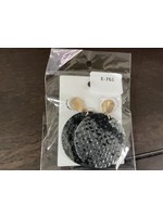 Lou & Company 761 Circle Leather Earrings Black