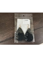 Lou & Company 658 Leather Teardrop Earrings Black