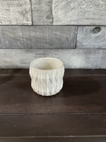 Galore Home Ribbed Ceramic Planter - White 4.25" Top
