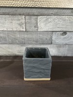 Galore Home Ceramic Square Planter Box - Grey 5" Top