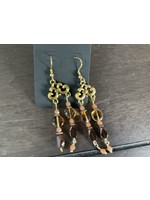 Our Twisted Dahlia F83 Earrings Chunky Gold Brown