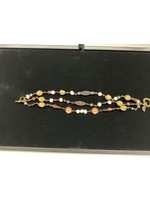 Our Twisted Dahlia B33 Bracelet-Multi Strand Earth Tone Beads