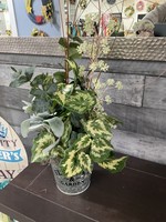 My New Favorite Thing Centerpiece Silver Bucket Greenery