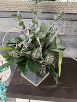 My New Favorite Thing Centerpiece Grey Container w/Greenery