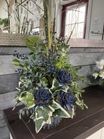 My New Favorite Thing Centerpiece Greenery w/Dark Blue Roses