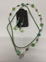 Our Twisted Dahlia NS10 Limegreen Suede Cord Necklace Set