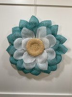 My New Favorite Thing Blue & White Pankcake Wreath w Cream Center