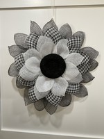 My New Favorite Thing Black & White Sunflower Pancake Wreath