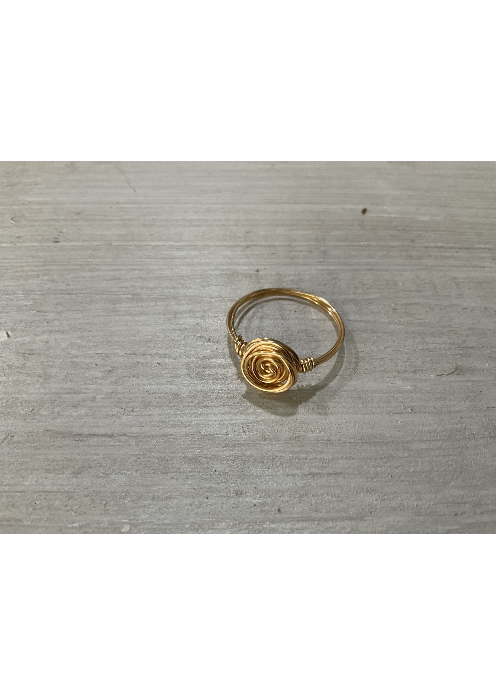 Our Twisted Dahlia B17 Hand Crafted Metal Rings Gold Tone 11
