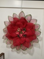 My New Favorite Thing Wreath Pancake Red and Green Poinsettia