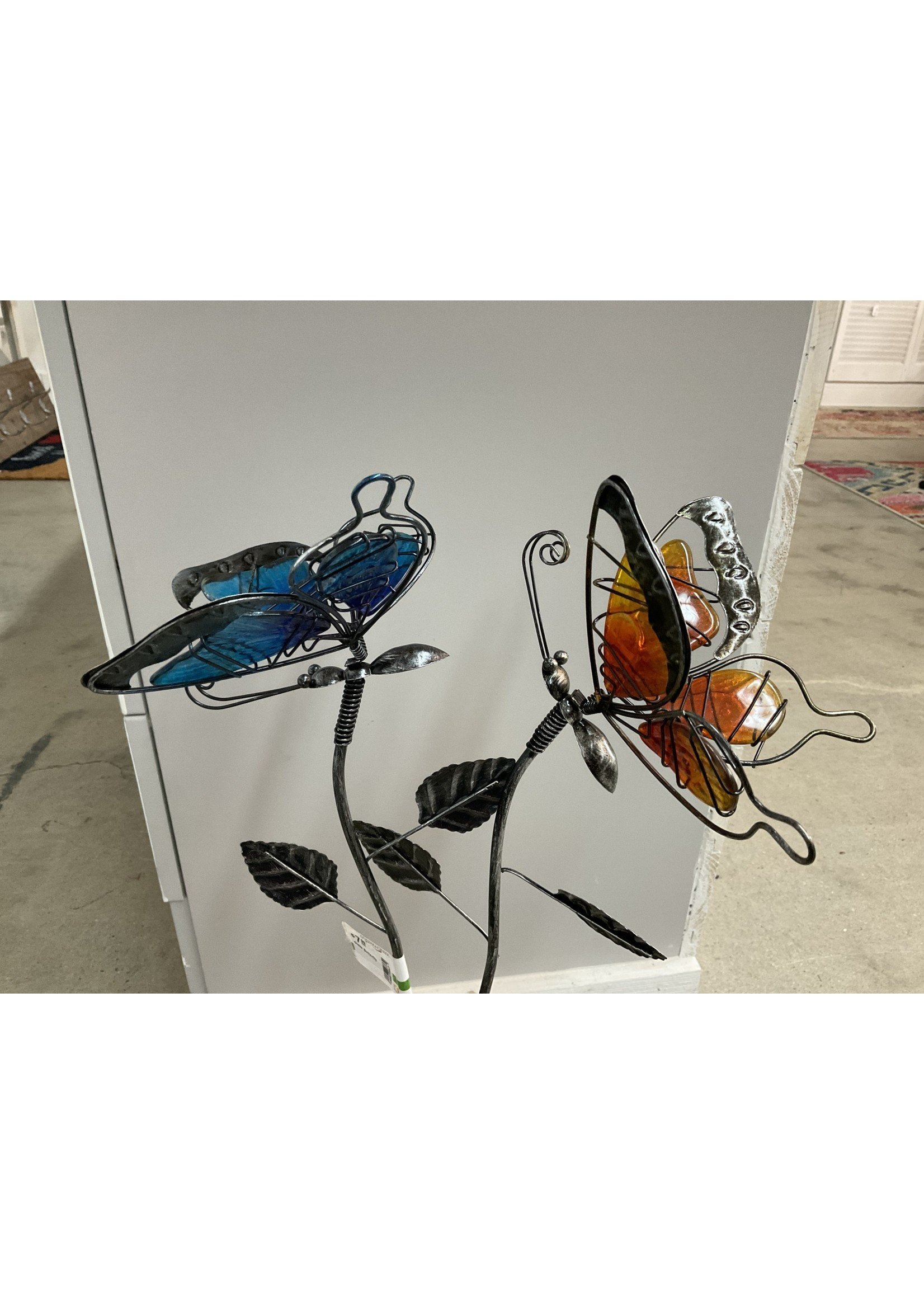 Exhart Glass Butterfly Suncatcher for Plant