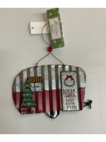 Sunset Vista Design Tin Ornament Clamper "Dear Santa, Naughty is More Fun" 6x5"
