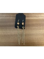 Our Twisted Dahlia SKE8 Skull Earrings With Gold Chains