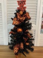 My New Favorite Thing Evergreen Tree Black 22 in-Orange Ribbon with Trick R Treat