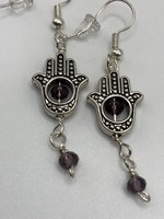 Our Twisted Dahlia HE4 Black Hamsa Earrings