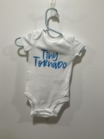 My New Favorite Thing Onsie White w/Blue "Tiny Tornado" short sleeve 3 month