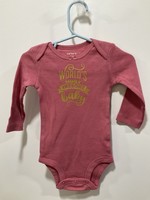 My New Favorite Thing Onsie Dark Pink w/Gold "World's Most Awesome Baby" long sleeve 6 month