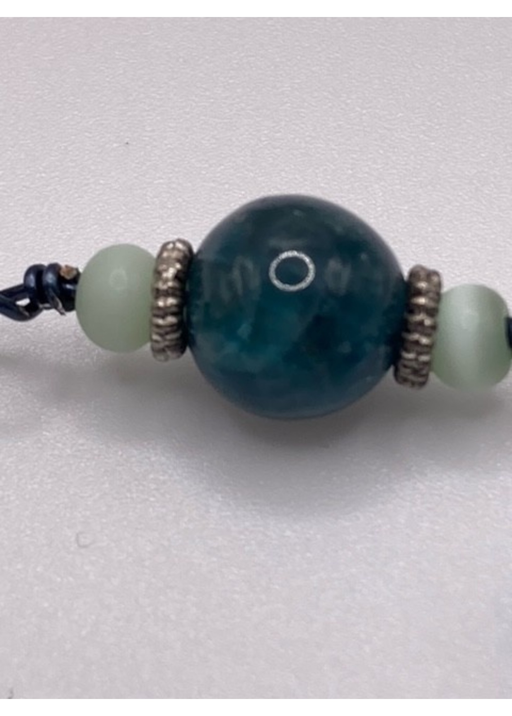 Our Twisted Dahlia Teal and Turquoise Druze  Bracelet