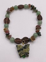 Our Twisted Dahlia Serpentine Butterfly with Various Gemstone Stretch Bracelet