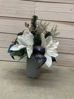 My New Favorite Thing Centerpiece Tabletop Mason Jar Blue with White Flowers