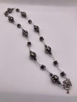 Our Twisted Dahlia Boho Beads in Black And Gun Metal Necklace