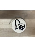 Driftless Studios Ornament - Puppy Heart wood Ornament