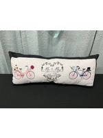RCMS A10-103 Mr & Mrs. Bike Bench Pillow Black and White Sample