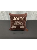 A010-109 Custom Home Pillow with Address 12 x12