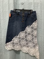 A104 Jean Skirt with Crochet Size 12