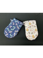 A106 Duck Oven Mitts, Blue Dragon Flies, Bee Wht