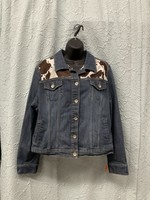 RCMS A110 Cow and Lace Jean Jacket Med