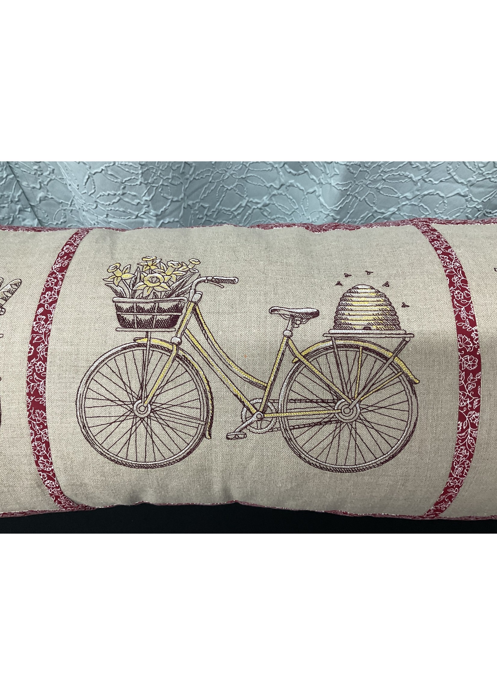 A131 Red bicycle Bench Pillow