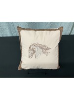 A137 Horse Suede Pillow 14 x 14